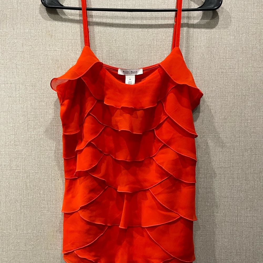 NWT White House Black Market Tiered Tank Size Med Color Sunset